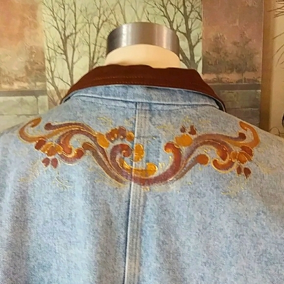 Sz XL Vintage Sunbelt Denim Handpainted Coat - Picture 5 of 8